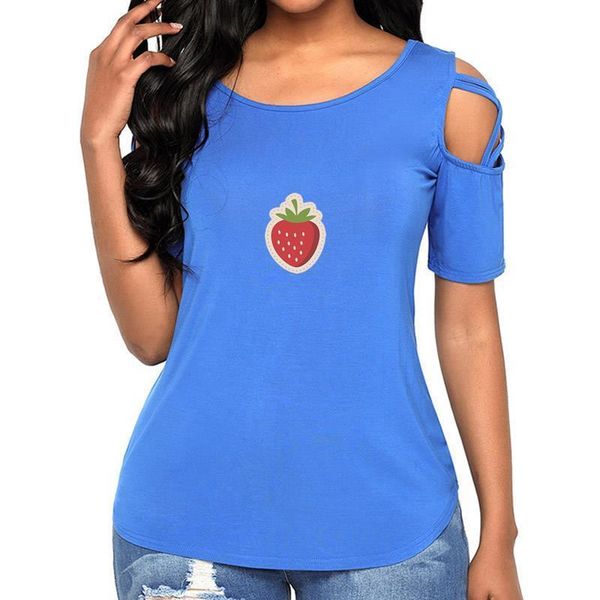 New Fashion T-Shirt For Womenfruit Strawberry Letters Printbandage Off Shoulder T-Shirt Female Plus Size Size Cute Summer Cactus, White
New Fashion T-Shirt For Womenfruit Strawberry Letters Printbandage Off Shoulder T-Shirt Female Plus Size Size Cute Summer Cactus, White
