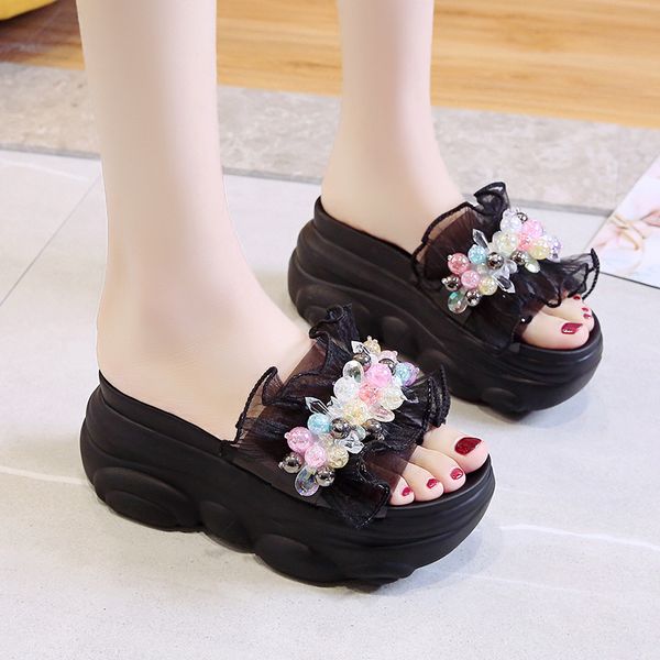 slippers casual women's shoes with platform butterfly-knot heeled mules on a wedge pantofle slides summer woman luxury, Black
slippers casual women's shoes with platform butterfly-knot heeled mules on a wedge pantofle slides summer woman luxury, Black