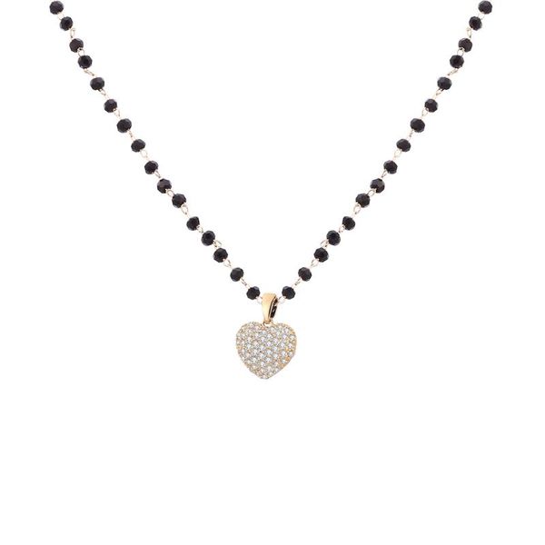sweet heart pendant necklaces for women female black crystal beads chain with cz zircon love charm 2020 new fashion jewelry gift, Golden;silver
sweet heart pendant necklaces for women female black crystal beads chain with cz zircon love charm 2020 new fashion jewelry gift, Golden;silver