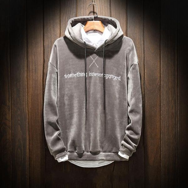 high street men warm thicken sweatshirt pullover hooded tracksuit elastic waist pants two piece set autumn winter sport suit, Gray 
high street men warm thicken sweatshirt pullover hooded tracksuit elastic waist pants two piece set autumn winter sport suit, Gray