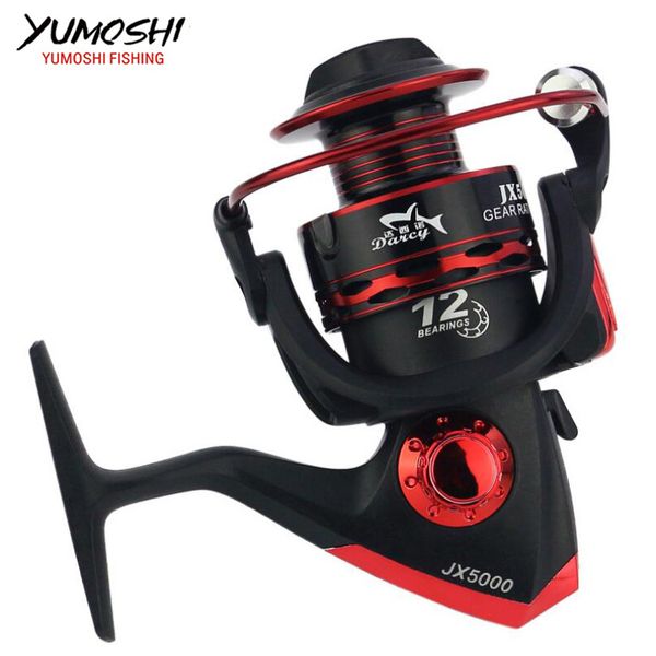 fishing pesca reel carp fly reels spinning metal spool 5.5:1 12bb 1000-7000series wheel carretilha