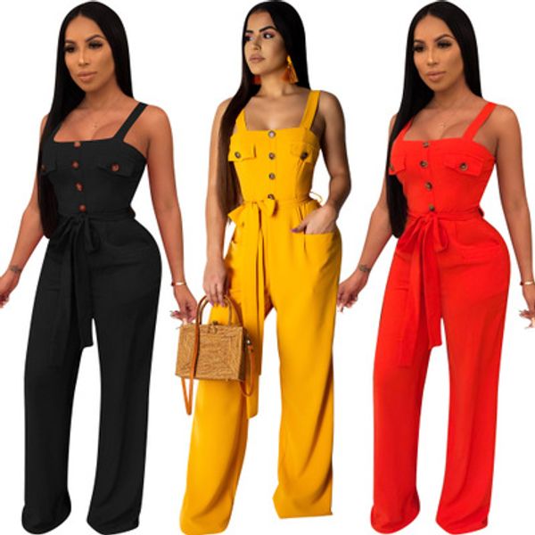 women elegant long jumpsuits plus size loose playsuits spaghetti straps button straight leg bodysuit, Black;white
women elegant long jumpsuits plus size loose playsuits spaghetti straps button straight leg bodysuit, Black;white