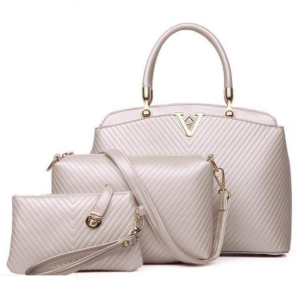 women's shoulder bag european and american style design solid color v word three-piece composite bag casual ladies handbag wholesale
women's shoulder bag european and american style design solid color v word three-piece composite bag casual ladies handbag wholesale