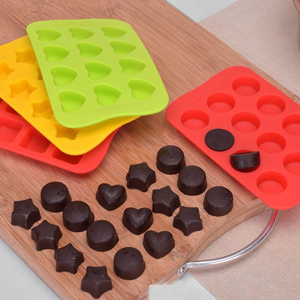 12 grid silicone chocolate mold tray creative star/heart/round/square shaped ice cube cake decoration mold
12 grid silicone chocolate mold tray creative star/heart/round/square shaped ice cube cake decoration mold