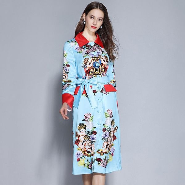 fashion designer runway coats 2019 spring and autumn women's long sleeve angel rose print elegant sky blue overcoat, Tan;black
fashion designer runway coats 2019 spring and autumn women's long sleeve angel rose print elegant sky blue overcoat, Tan;black