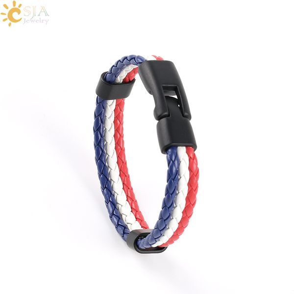 csja men & women pu leather braided colombia france germany hungary spain nations country flag bracelets hand jewelry gift p044, Golden;silver
csja men & women pu leather braided colombia france germany hungary spain nations country flag bracelets hand jewelry gift p044, Golden;silver