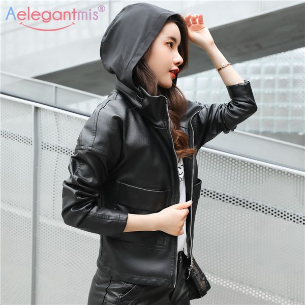 aelegantmis 2019 brand new fashion hooded jacket women classic faux leather jacket ladies hoodies casual loose coat plus size, Black
aelegantmis 2019 brand new fashion hooded jacket women classic faux leather jacket ladies hoodies casual loose coat plus size, Black