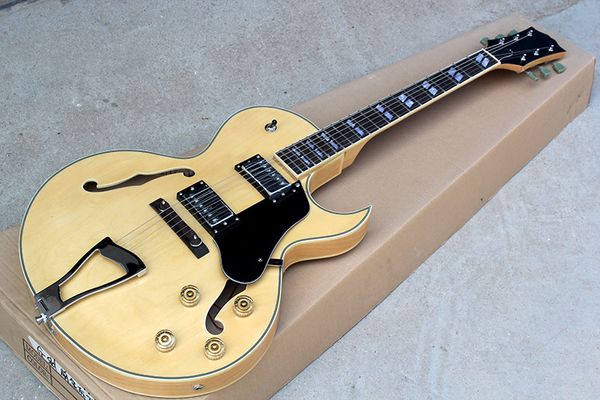factory custom rosewood fingerboard semi-hollow original maple body electric guitar with chrome hardware,black pickguard,can be customized
factory custom rosewood fingerboard semi-hollow original maple body electric guitar with chrome hardware,black pickguard,can be customized