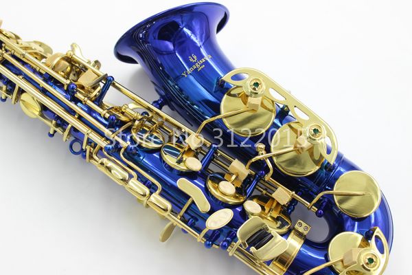 new yanagisawa a-992 e flat musical instrument eb alto saxophone exquisite carved blue lacquer body gold lacquer key sax with case