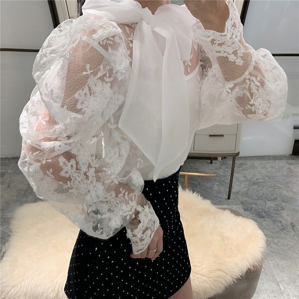 new fashion 2019 designer blouse women's lantern sleeve bow collar lace blouse top, White
new fashion 2019 designer blouse women's lantern sleeve bow collar lace blouse top, White