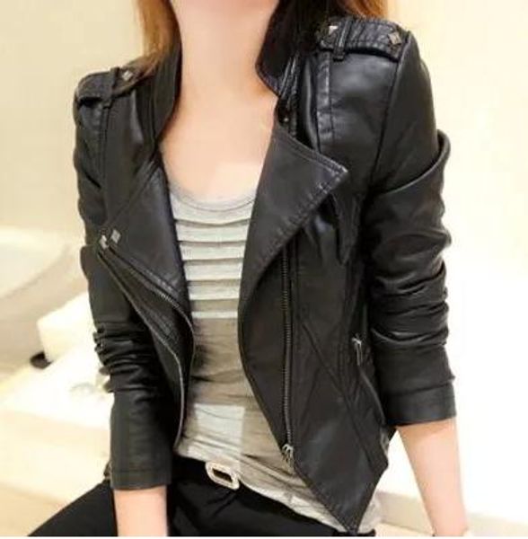 fashion spring faux leather jacket zipper mandarin collar bomber motorcycle leather jackets women outerwear coats cjj0015, Black
fashion spring faux leather jacket zipper mandarin collar bomber motorcycle leather jackets women outerwear coats cjj0015, Black