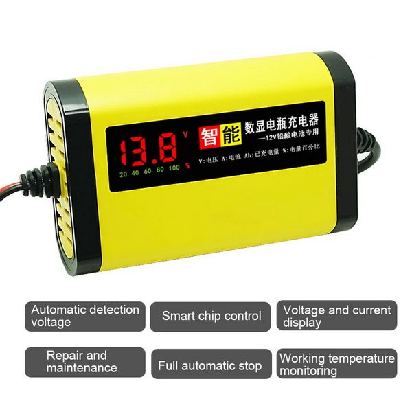 

12v 2a c1202 06 car battery charger power pulse repair chargers wet dry lead acid automatic battery-chargers digital lcd display