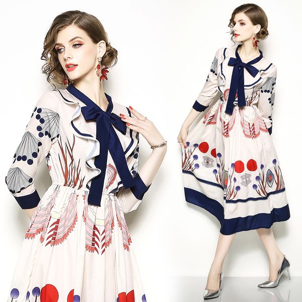 women's beautiful floral print scarf bow tie neck printed dress office ladies slim long sleeve empire waist party dresses, Black;gray
women's beautiful floral print scarf bow tie neck printed dress office ladies slim long sleeve empire waist party dresses, Black;gray