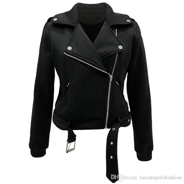 designer inclined zipper womens jacket fashion solid with belt and button coats donna casual spring clothes, Black;brown
designer inclined zipper womens jacket fashion solid with belt and button coats donna casual spring clothes, Black;brown
