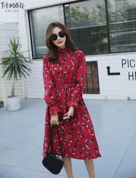 autumn winter corduroy floral vintage collar long sleeve dress women's party ruffle dress high elastic waist print female dress, Black;gray
autumn winter corduroy floral vintage collar long sleeve dress women's party ruffle dress high elastic waist print female dress, Black;gray