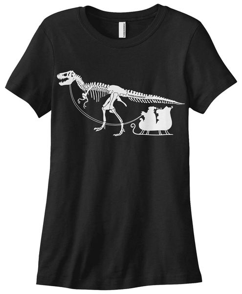 women's dinosaur pulling santa's sleigh t shirt christmas female t shirt kawaii punk tee with plus size xl hipping, White;black
women's dinosaur pulling santa's sleigh t shirt christmas female t shirt kawaii punk tee with plus size xl hipping, White;black