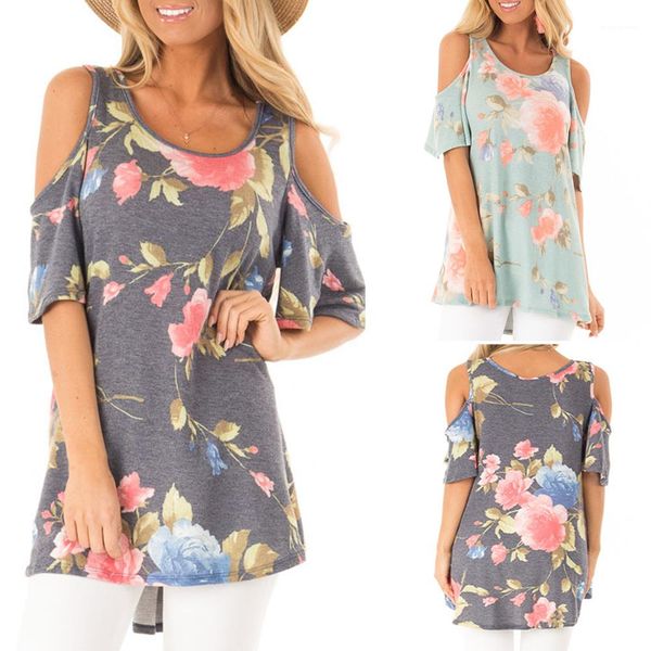 crew neck floral print female clothing fashion style casual apparel womens summer designer tshirts petal sleeve, White
crew neck floral print female clothing fashion style casual apparel womens summer designer tshirts petal sleeve, White