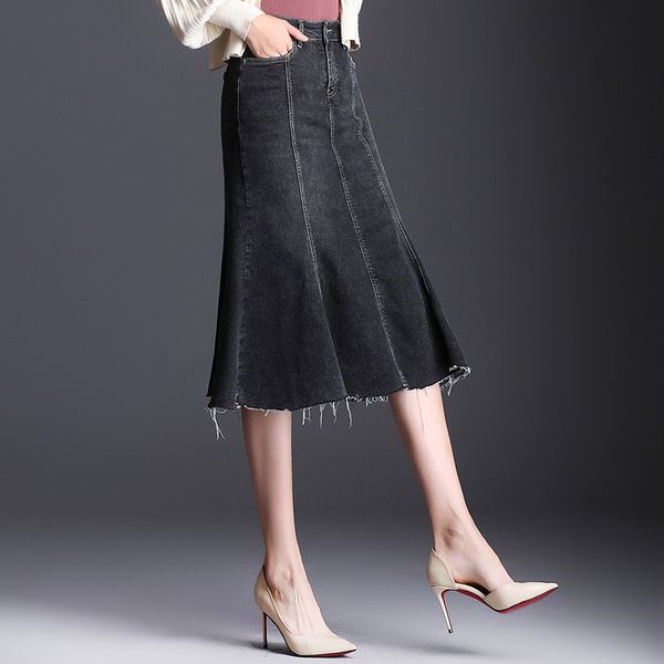 spring fall vintage women high waisted tassel ripped denim trumpet skirt , female womens slim ruffles 4xl jeans mermaid skirts, Black
spring fall vintage women high waisted tassel ripped denim trumpet skirt , female womens slim ruffles 4xl jeans mermaid skirts, Black