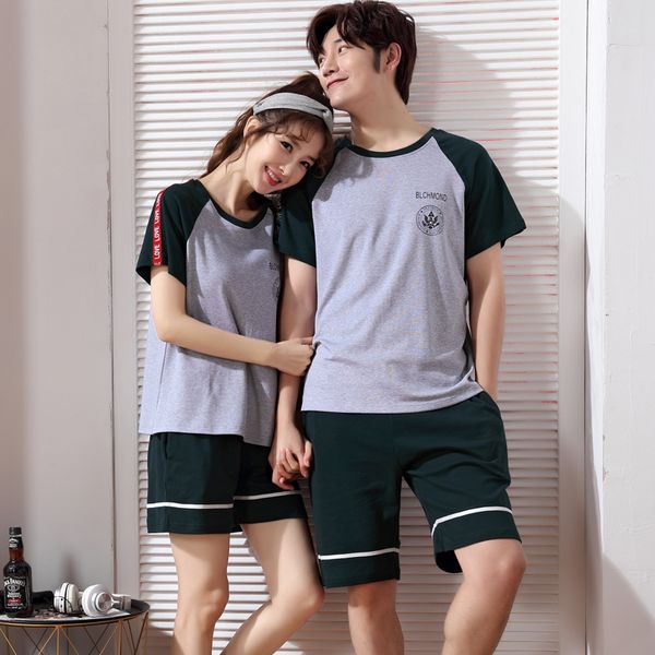 women's pajamas summer short sleeve cotton pyjamas couple sleepwear lovers men sleep lounge pajama set, Blue;gray
women's pajamas summer short sleeve cotton pyjamas couple sleepwear lovers men sleep lounge pajama set, Blue;gray