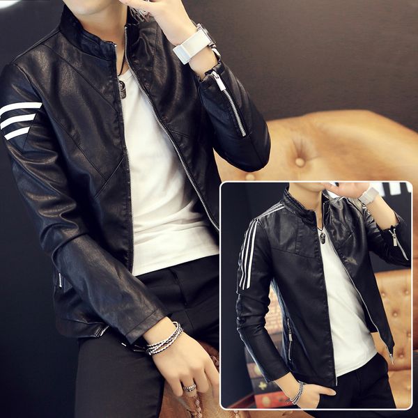 men's куртка весна корейском стиле slim fit кожа pu мужские кожаные куртки young, Black
men's куртка весна корейском стиле slim fit кожа pu мужские кожаные куртки young, Black