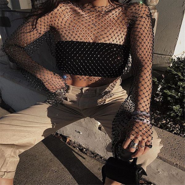 boutique hollowed-out blouse long sleeve navel fishing net jacket t-shirt flash drill perspective fishing net t-shirt fashionable wo, White
boutique hollowed-out blouse long sleeve navel fishing net jacket t-shirt flash drill perspective fishing net t-shirt fashionable wo, White