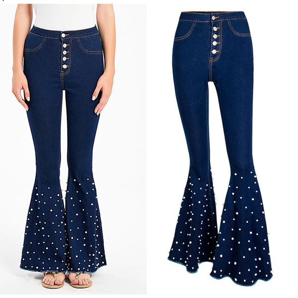new 2019 fashion vintage mom jeans flared high waist jeans for women plus size female denim wide leg beading skinny women, Blue
new 2019 fashion vintage mom jeans flared high waist jeans for women plus size female denim wide leg beading skinny women, Blue