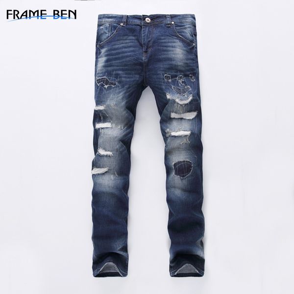 frame ben new hole embroidered jeans slim men trousers 2019 men's casual thin pants classic cowboys young man black jeans, Blue
frame ben new hole embroidered jeans slim men trousers 2019 men's casual thin pants classic cowboys young man black jeans, Blue