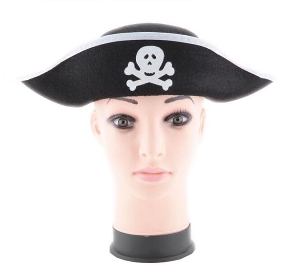 

pirate captain hat skull & crossbone design cap costume for fancy dress party halloween polyester 2019 cos prop, Blue;gray