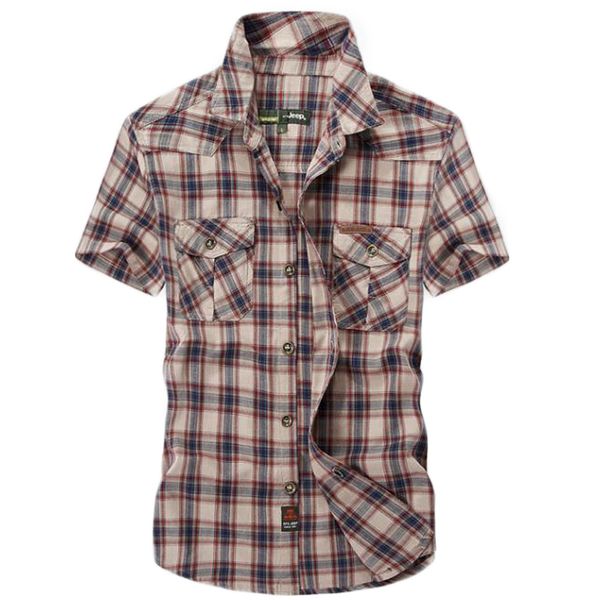 men brand cotton plaid summer 2017 fashion casual short sleeve army double pockets shirts 58hfx, White;black
men brand cotton plaid summer 2017 fashion casual short sleeve army double pockets shirts 58hfx, White;black