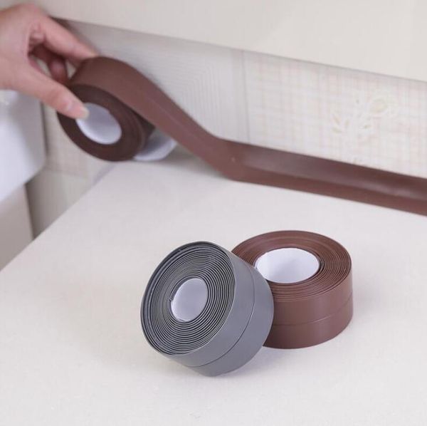 3.2mx38mm Bathroom Shower Sink Bath Sealing Strip Tape Caulk Strip Self Adhesive Waterproof Wall Sticker For Bathroom Kitchen
