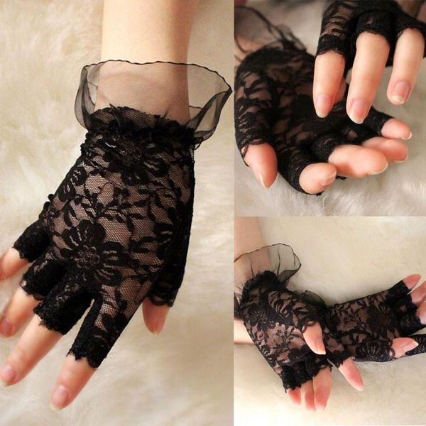 women' gloves black lace bow gloves high stretch knit mesh retro elegant party gothic guantes@py, Blue;gray
women' gloves black lace bow gloves high stretch knit mesh retro elegant party gothic guantes@py, Blue;gray