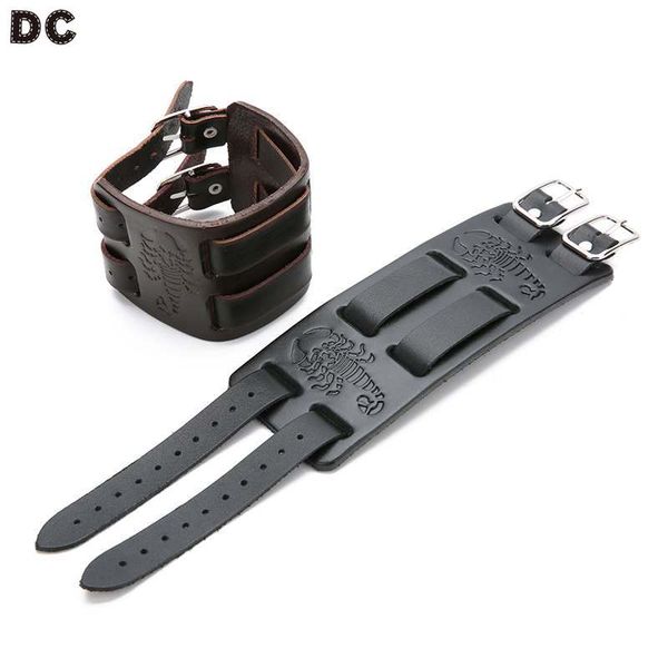 dc leather bracelets fashion jewelry double layer multi clasps punk wide men bracelets charming wrist trinket gifts bangles, Golden;silver
dc leather bracelets fashion jewelry double layer multi clasps punk wide men bracelets charming wrist trinket gifts bangles, Golden;silver