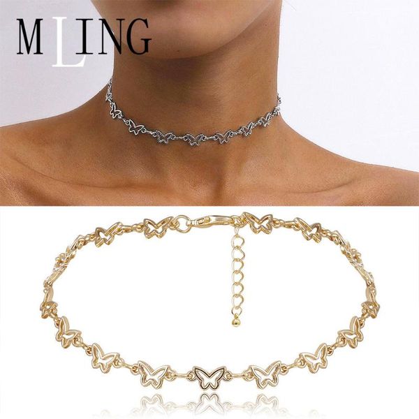 mling vintage multi-color alloy animal choker necklace fashion hollow geometric butterfly necklace for women, Golden;silver
mling vintage multi-color alloy animal choker necklace fashion hollow geometric butterfly necklace for women, Golden;silver