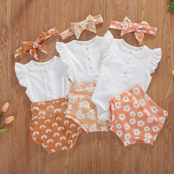 pudcoco baby girl floral clothes sets summer baby girls ruffles short sleeve romper + sun flower printed shorts + headband, White
pudcoco baby girl floral clothes sets summer baby girls ruffles short sleeve romper + sun flower printed shorts + headband, White