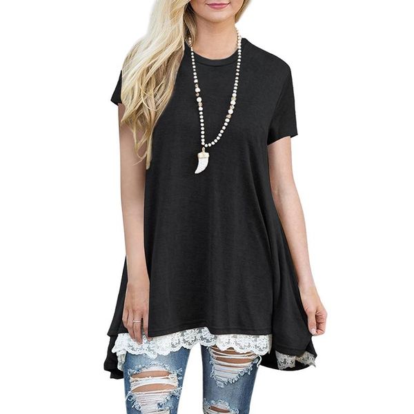 casual fashion women loose asymmetric style lace patchwork t-shirts short sleeve o-neck casual ladies tee oversize t shirt quality, White
casual fashion women loose asymmetric style lace patchwork t-shirts short sleeve o-neck casual ladies tee oversize t shirt quality, White