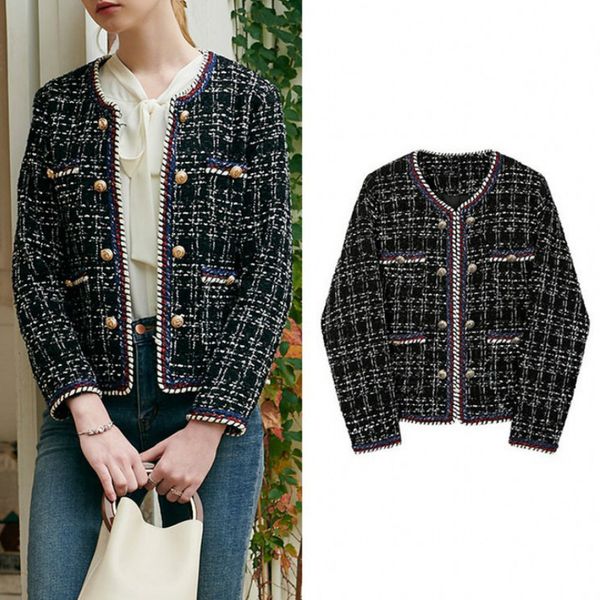 black and white checked woman suits double breasted tweed blazers mini cashmere plaids coat cardigan crop abrigos mujer
black and white checked woman suits double breasted tweed blazers mini cashmere plaids coat cardigan crop abrigos mujer