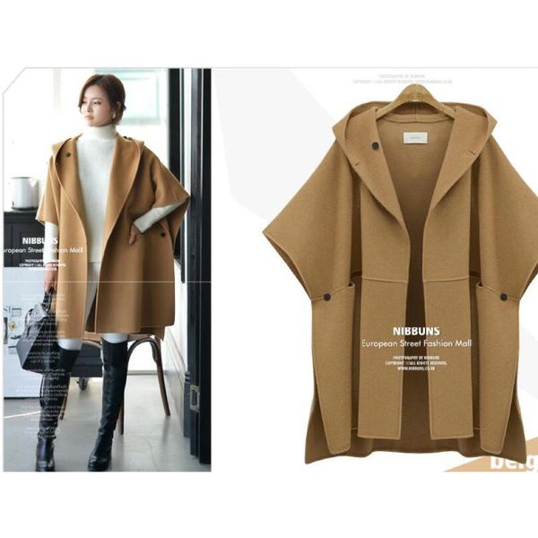 2019 autumn winter plus size xl- 5xl european style women bat short sleeve coats fashion hooded jackets loose coat female, Tan;black
2019 autumn winter plus size xl- 5xl european style women bat short sleeve coats fashion hooded jackets loose coat female, Tan;black