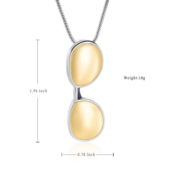 ijd10535 gold plating cool human cremation necklace sunglass shape pendant memorial, Silver
ijd10535 gold plating cool human cremation necklace sunglass shape pendant memorial, Silver