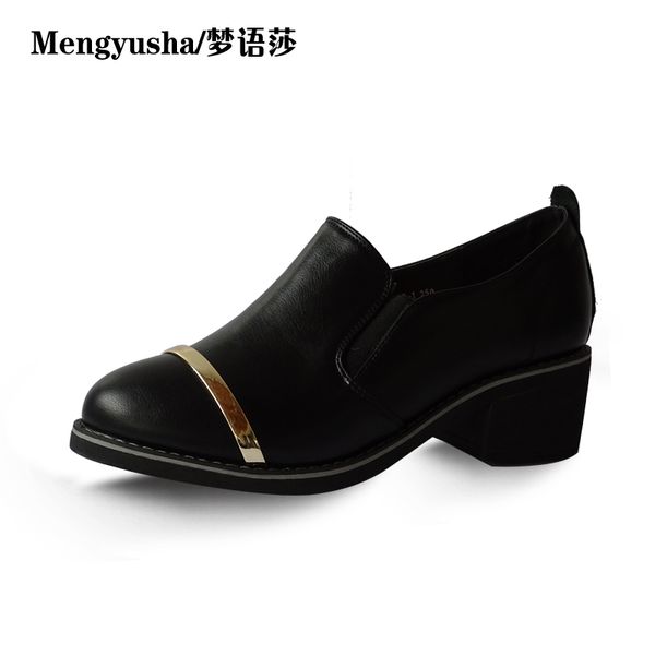 2018 autumn new deep round head low-heel england style small leather shoes, Black
2018 autumn new deep round head low-heel england style small leather shoes, Black