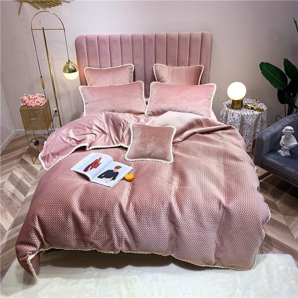 j2 j/7pcs solid color velvet bedding set duvet cover sheet pillowcase king twin size white gray pink bed linen
j2 j/7pcs solid color velvet bedding set duvet cover sheet pillowcase king twin size white gray pink bed linen