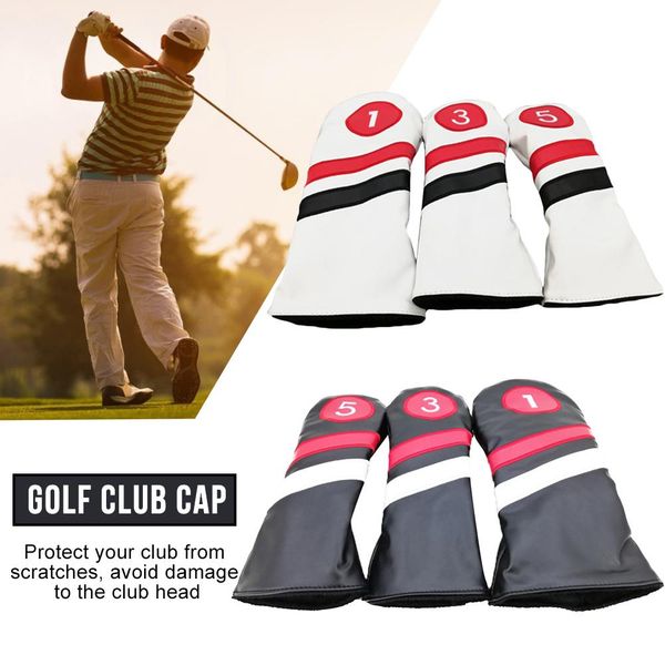 3pcs golf head covers wood headcovers black white vintage pu leather 1 3 5 driver fairway head cover for golf club accessories
3pcs golf head covers wood headcovers black white vintage pu leather 1 3 5 driver fairway head cover for golf club accessories