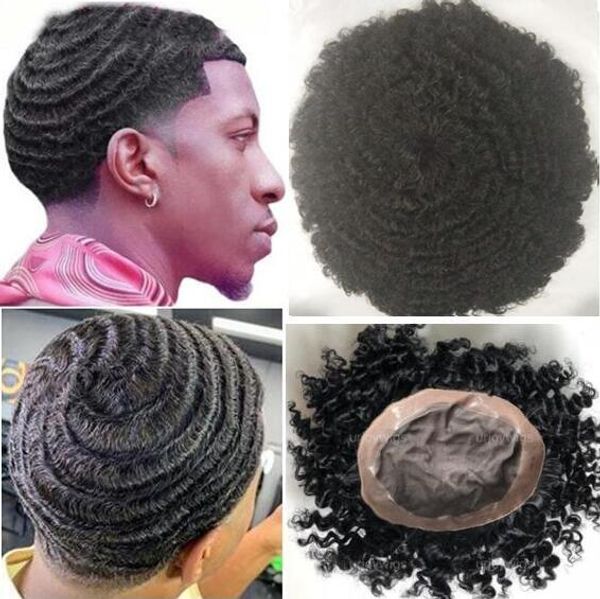 360 wave afro hair mono with npu toupee mens wig full lace toupee indian virgin remy human hair replacement for men ing, Black
360 wave afro hair mono with npu toupee mens wig full lace toupee indian virgin remy human hair replacement for men ing, Black