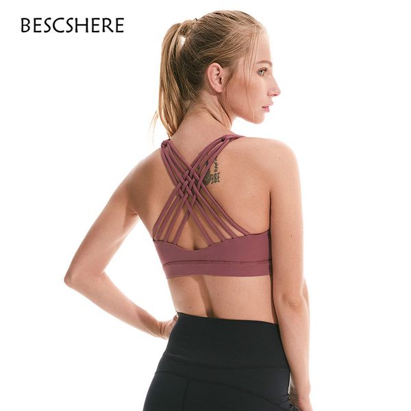 bescshere wireless push up sport bra women crisscross straps solid yoga sports bra vest padded fitness athletic underwear, White;black
bescshere wireless push up sport bra women crisscross straps solid yoga sports bra vest padded fitness athletic underwear, White;black