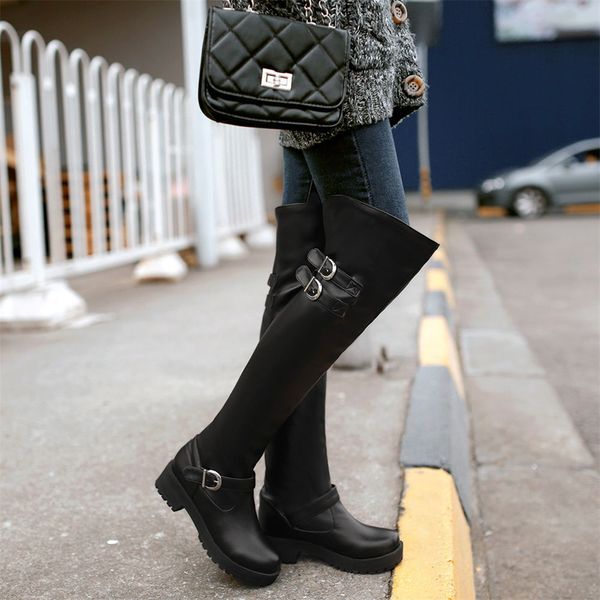 sarairis fashion chunky heels riding boots shoes women boots female 2019 platform buckles winter over the knee woman, Black
sarairis fashion chunky heels riding boots shoes women boots female 2019 platform buckles winter over the knee woman, Black