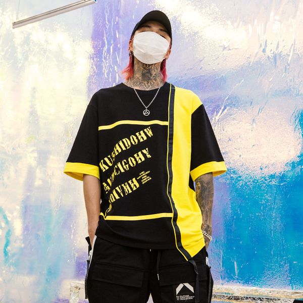 men summer short sleeve loose casual splice print tshirt male high street hip hop irregular tees shirts boys t-shirt, White;black
men summer short sleeve loose casual splice print tshirt male high street hip hop irregular tees shirts boys t-shirt, White;black