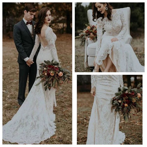 modest jewel neck ivory long sleeve winter wedding dress 2019 mermaid with corset waist backless lace bride dress vestidos de noiva curto, White
modest jewel neck ivory long sleeve winter wedding dress 2019 mermaid with corset waist backless lace bride dress vestidos de noiva curto, White