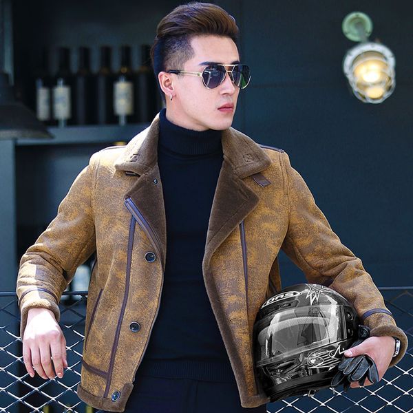 genuine leather jacket winter jacket men real wool fur coat men short sheepskin coat vintage bomber plus size lm-170152, Black
genuine leather jacket winter jacket men real wool fur coat men short sheepskin coat vintage bomber plus size lm-170152, Black