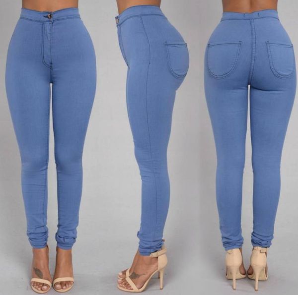 2017 new arrival slim jeans for women skinny high waist candy color denim pencil pants stretch waist black party work pants, Blue
2017 new arrival slim jeans for women skinny high waist candy color denim pencil pants stretch waist black party work pants, Blue