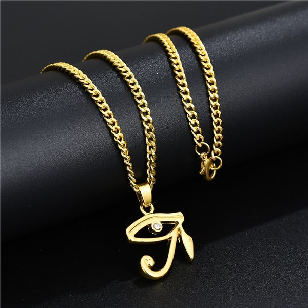 fashion mens designer hip hop jewelry gold plated eye of horus pendants necklace rhinestone 60cm long chain punk men necklaces for men gift, Silver
fashion mens designer hip hop jewelry gold plated eye of horus pendants necklace rhinestone 60cm long chain punk men necklaces for men gift, Silver