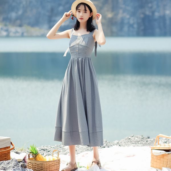 ead 2020 summer new retro plaid stitching dress female korean version of college style high waist sweet plus size strap dress, Black;gray
ead 2020 summer new retro plaid stitching dress female korean version of college style high waist sweet plus size strap dress, Black;gray